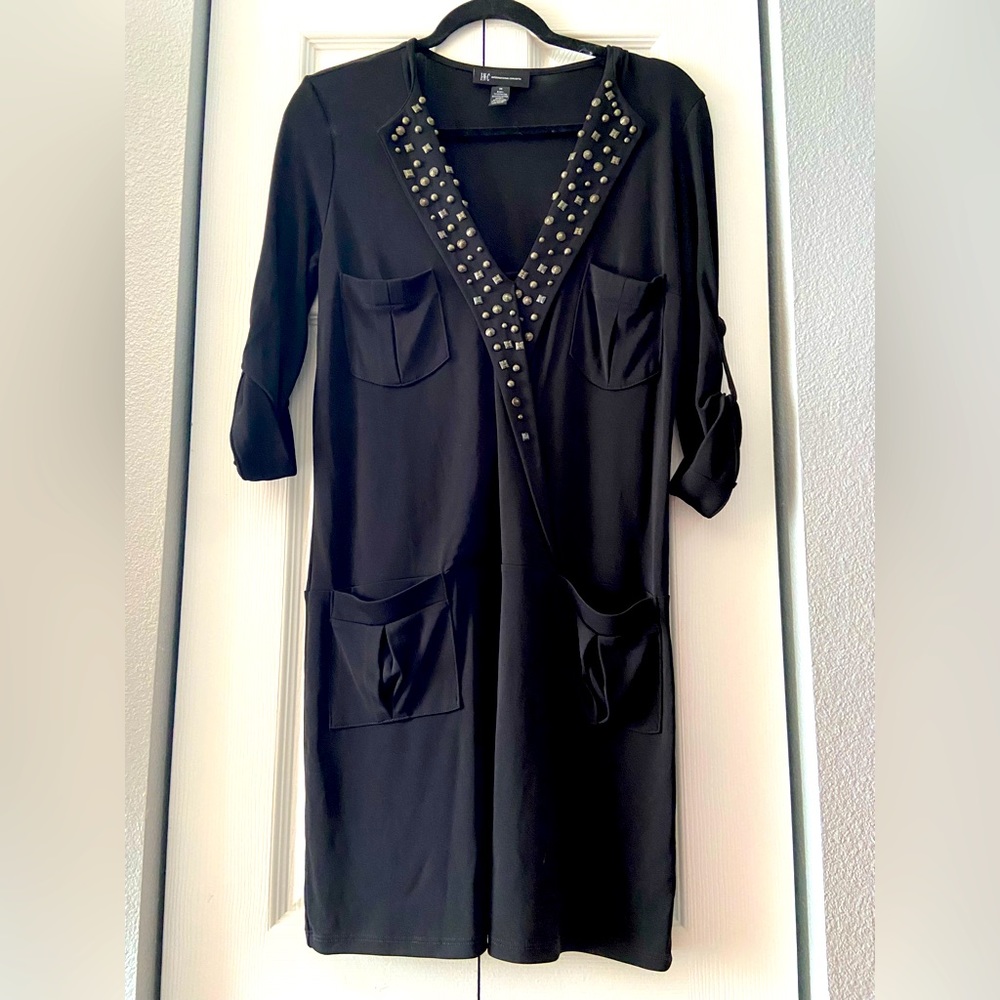 INC short black dress with studs size M